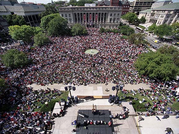 Photo of from rememberance program on Library Mall