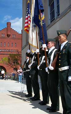 Photo of from rememberance program on Library Mall