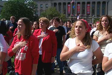 Photo of from rememberance program on Library Mall