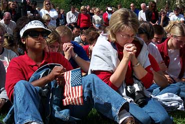 Photo of from rememberance program on Library Mall