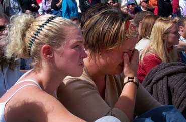 Photo of from rememberance program on Library Mall