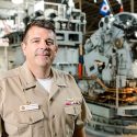 Capt. Christopher Murdoch, professor of naval science at UW-Madison, is pictured in the Naval ROTC building. Murdoch took command of the UW-Madison’s Naval ROTC unit in July.