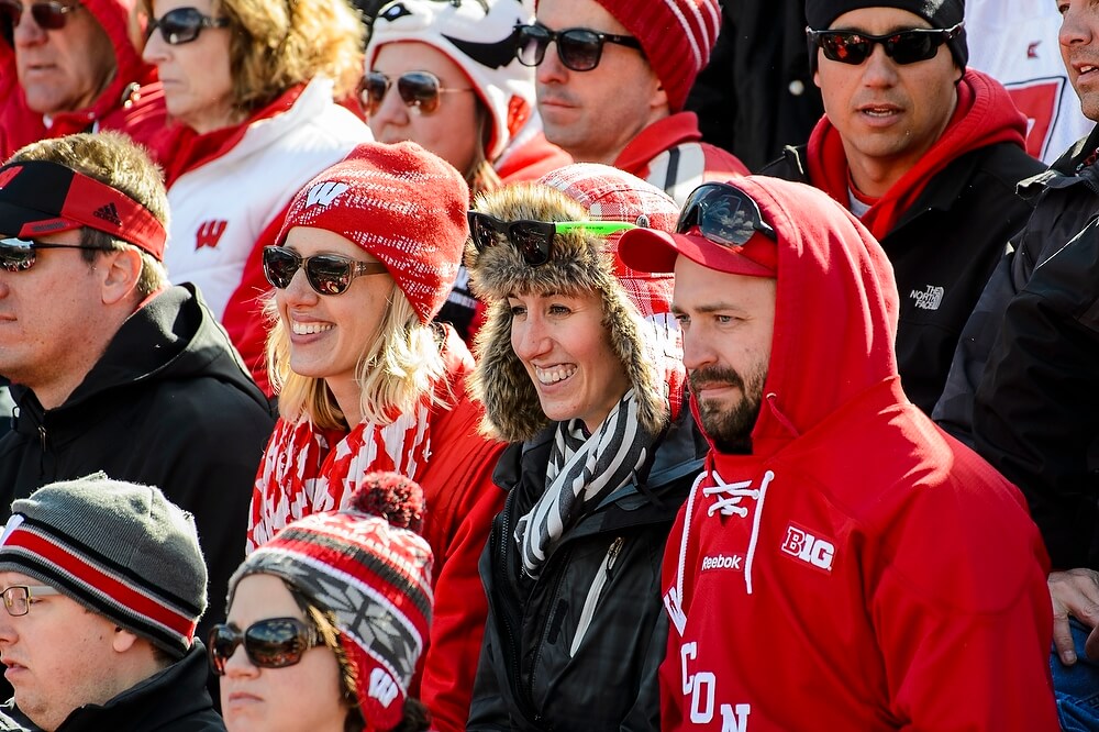 On a bright but chilly day at Camp Randall Stadium, warm headgear was not out of place in the crowd of more than 80,000.
