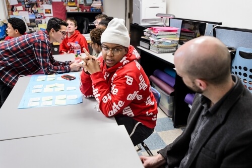 Student Antonio Hardin says he is thinking about making a film with his classmates about a book they’ve been reading. 