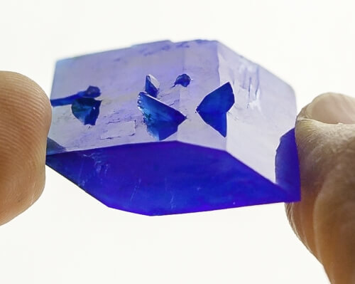 A copper sulfate ("bluestone") crystal from the 2014 Wisconsin Crystal Growing Contest. 