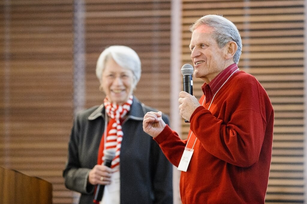 Philanthropists John and Tashia Morgridge spoke about the “whys” that drove them to create the center.