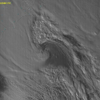 satellite still of storm system approaching east coast of United States