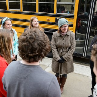 Wendy Johnson, assistant director of the Language Institute (wearing hat), is the recipient of the 2016 Robert and Carroll Heideman Award for Excellence in Public Service and Outreach.