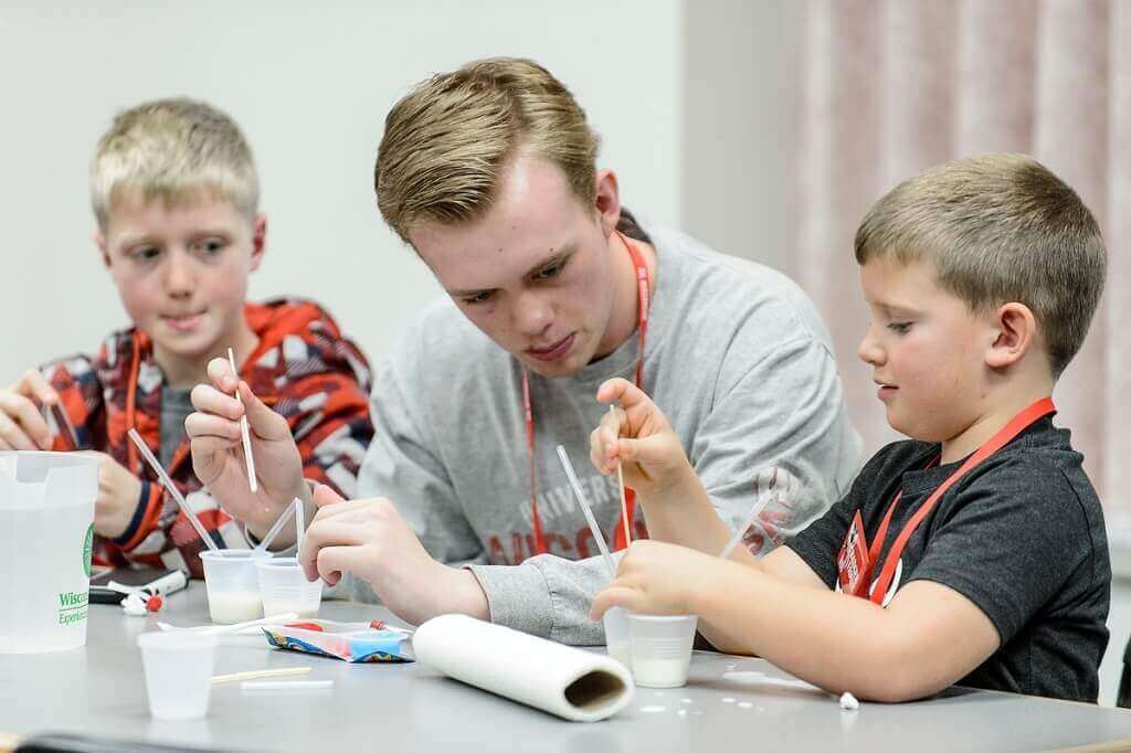 Photo: Brothers conducting experiment