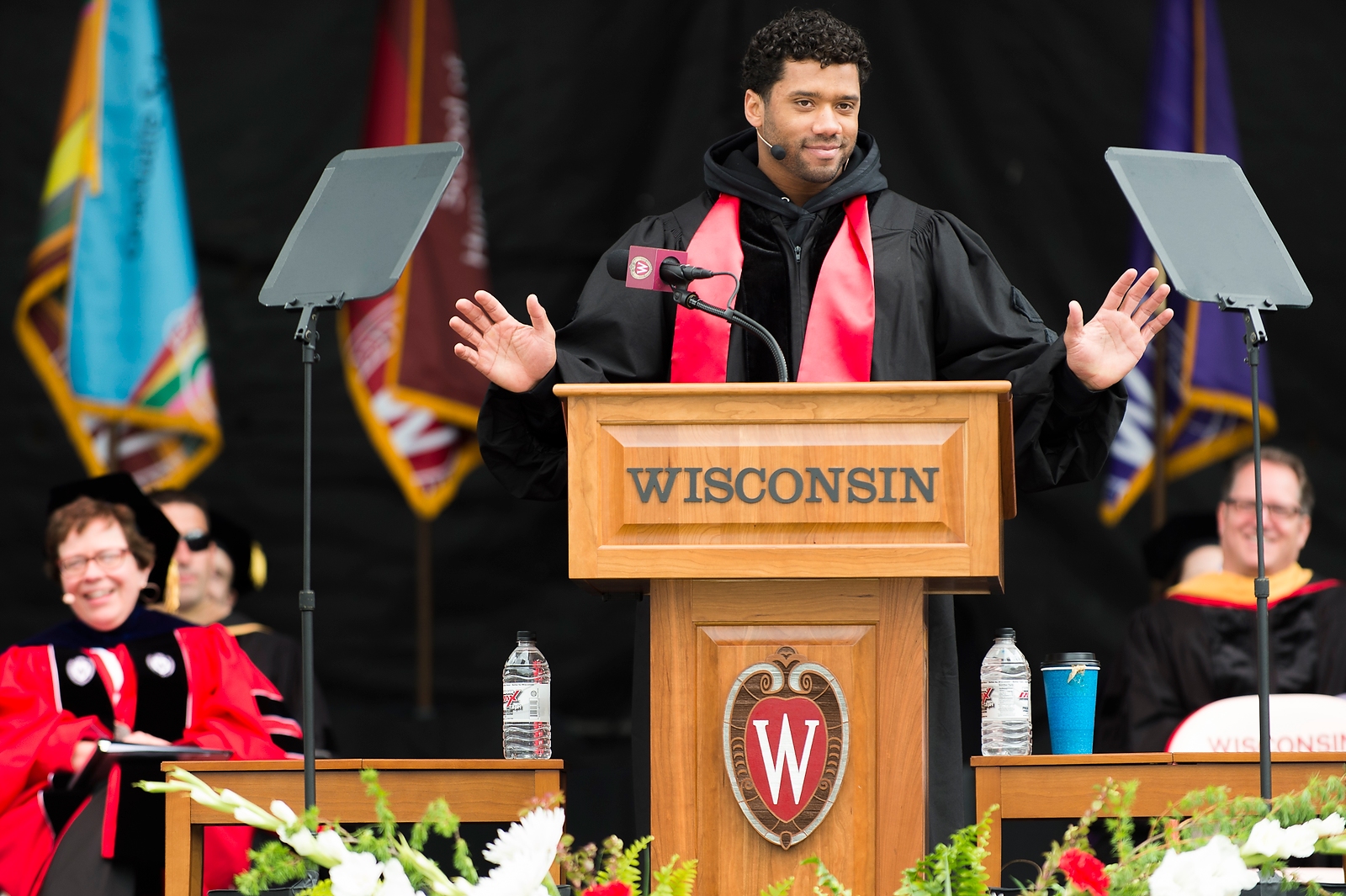 "I’ve seen that lots of people have potential, but not everyone does it.," said speaker Russell Wilson. "I’ve learned that the difference isn’t the way people handle themselves when things go well. ... The moments that really matter are the moments when life tells you no."