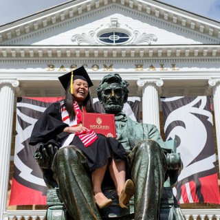 Yer Thor grabs a photo with Abe Saturday before the ceremony.