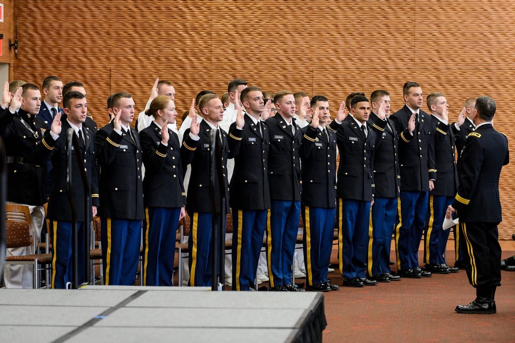 Photo: ROTC students taking oath