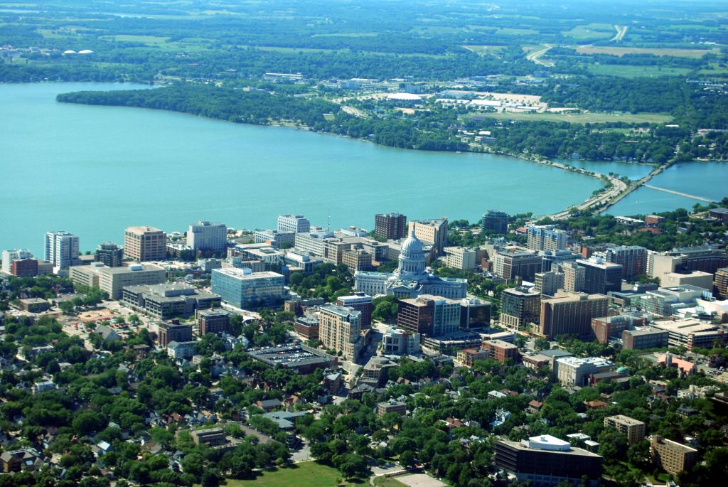 Photo: Aerial view of Madison isthmus