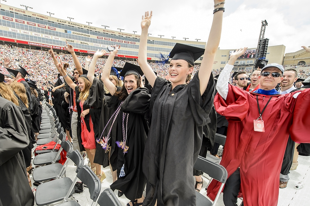 Photo: 2015 graduates in Camp Randall Stadium