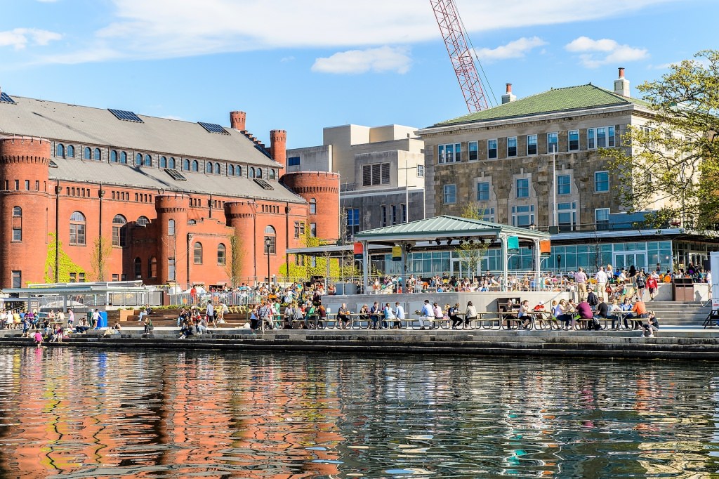 Crowds thronged the Memorial Union Terrace this week as it reopened following a major renovation.