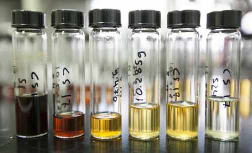 Photo: Bottles of biomass-derived sugars