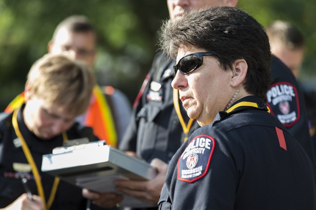 Photo: Sue Riseling at emergency exercise