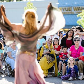 Photo: A member of Dance for Life Fitness and Studio performs a bellydance routine.