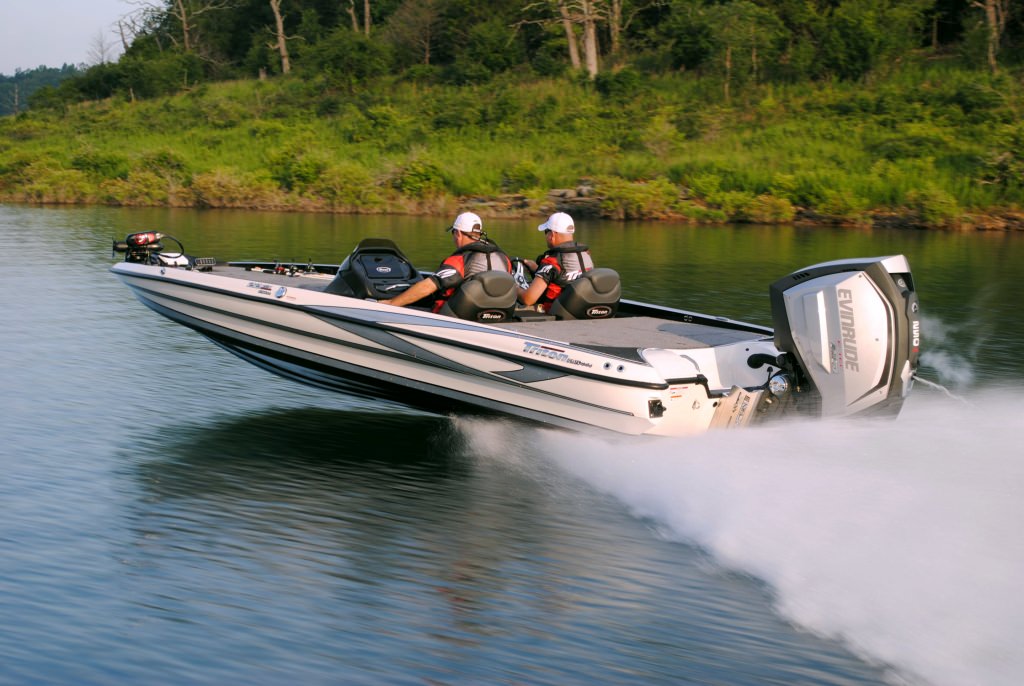 Photo: Bass boat with Evinrude motor