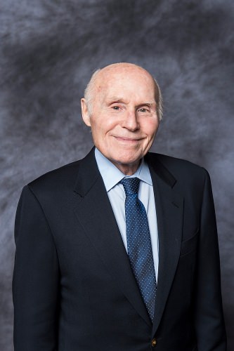 Former U.S. Senator Herb Kohl is pictured in a studio portrait and interview during at the University of Wisconsin–Madison on Feb. 23, 2015. Kohl, who graduated from UW–Madison in 1956, has been selected to receive a 2014 Distinguished Alumni Award, presented by the Wisconsin Alumni Association (WAA). (Photo by Jeff Miller/UW-Madison)