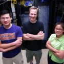 The paper’s authors are, from left, Henry Wu, Dane Morgan and Tam Mayeshiba. 