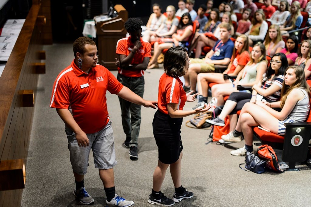 Photo: First Wave members performing for students