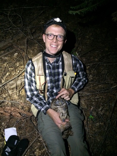 Photo: Gavin Jones with owl