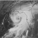 Hurricane Hermine off the west coast of Florida on Sept. 1, 2016. The storm was upgraded from a tropical storm to a hurricane just before making landfall.