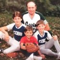 Greg Gard (from left), father Glen, brother Garry and youngest brother, Jeff (front center), enjoyed sports together as a family. (Photo: Courtesy of Gard family)