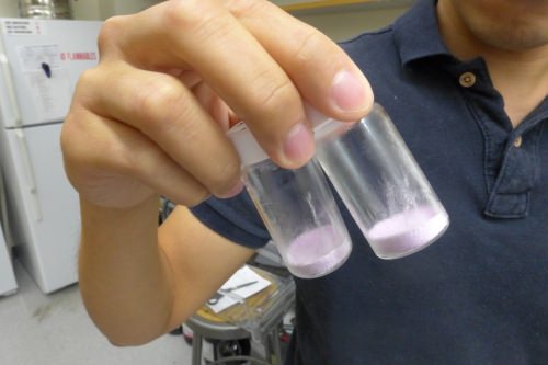 Photo: vials containing freeze-dried samples of Triolimus, a drug being developed by Co-D Therapeutics