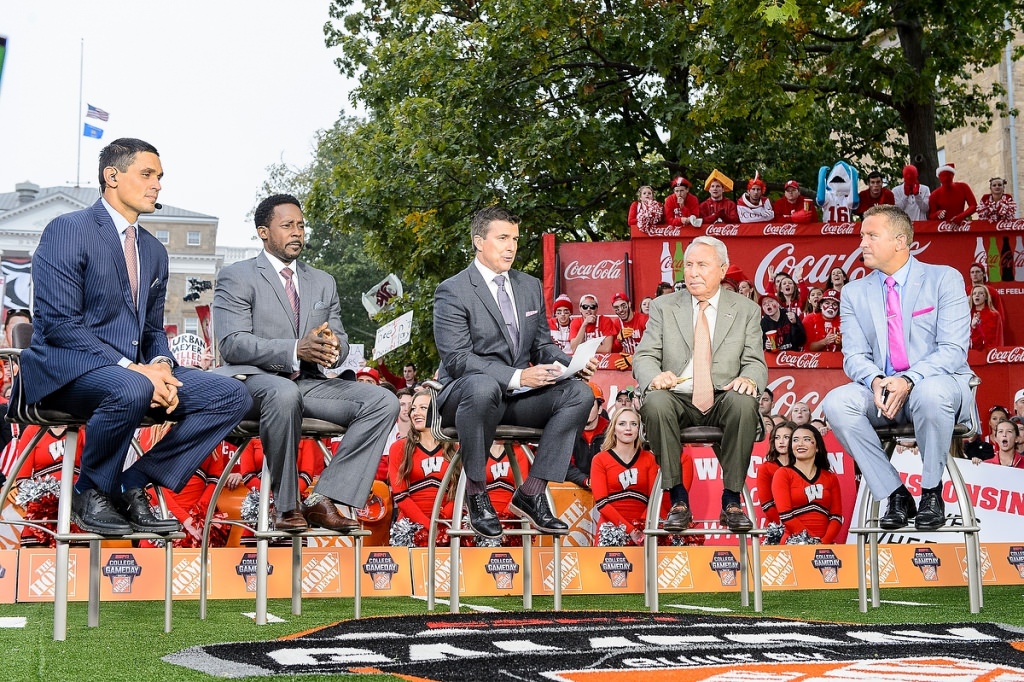 Fans came to Bascom Hill well before dawn Saturday hoping to make it into the backdrop of ESPN's College GameDay broadcast.