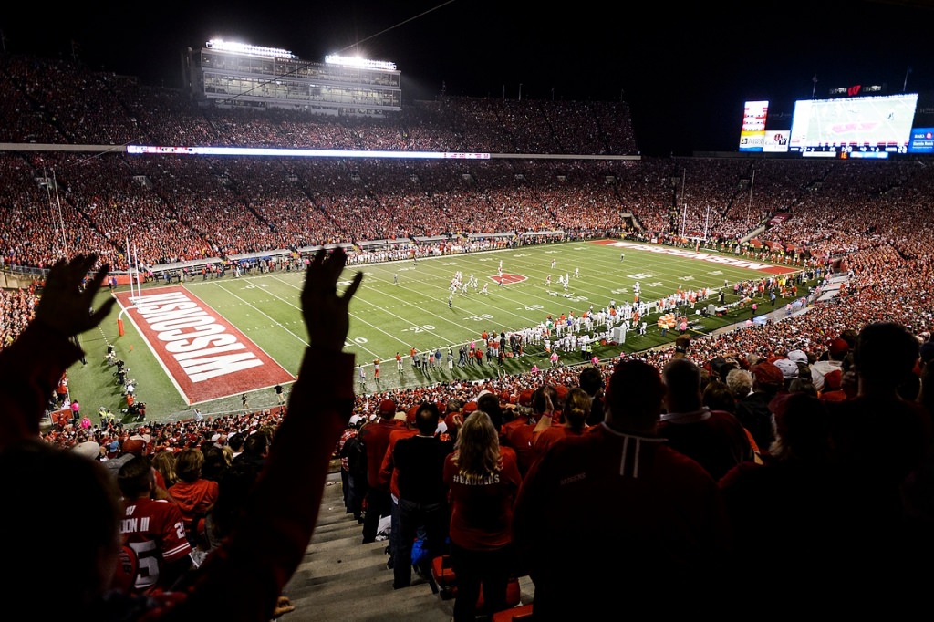 Badger fans cheer as the Wisconsin Badgers head into overtime on Oct. 15. Wisconsin lost to OSU, 23-30. 