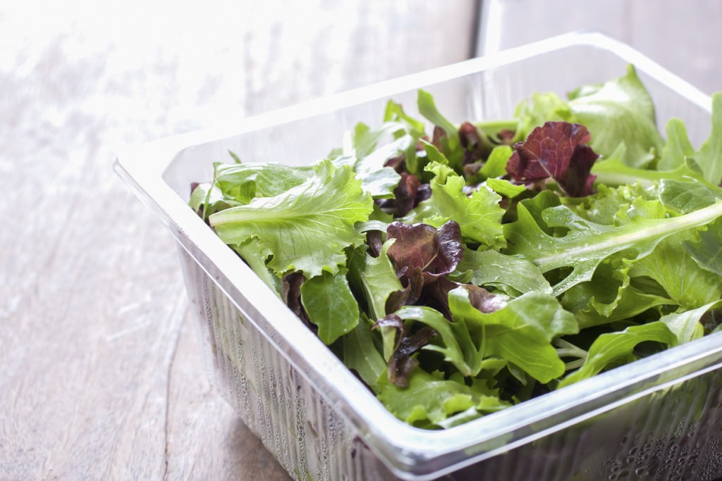 Photo: Salad in plastic container