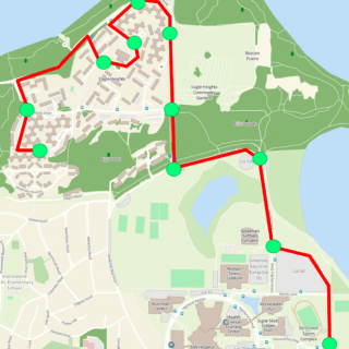 Map: Route that might be used for driverless vehicle testing