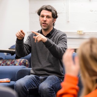 Stephen Young, Assistant Professor of Geography, Chancellor's Distinguished Teaching Award Stephen Young has always stressed that thinking and acting as a ‘global citizen’ means paying attention to how our own campus and local community are shaped by the myriad ways in which we are connected to other places around the globe. In order to allow students to discover these connections for themselves, Young – in collaboration with another faculty member – designed a walking tour through the old industrial section of Madison in which directions, audio narration and historic images are delivered in real time via a mobile map. Young also applied for funds through the Global Studies program to buy a sufficient number of devices that students could check out from the library. During the walk, students took their own photos and then used these images to create a photo essay about Madison as a distillation of global processes. The walking tour has now been run three times, receiving rave reviews from students. Watch here for an interview.