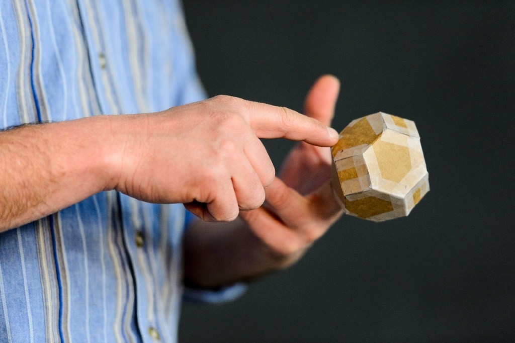 Photo: Krsko holding model of Weaire-Phelan structure