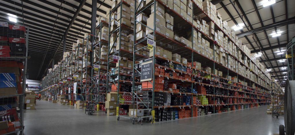 More than 200,000 unique items, many of them shoes, are stored in Foot Locker's 10-acre warehouse outside Wausau. 