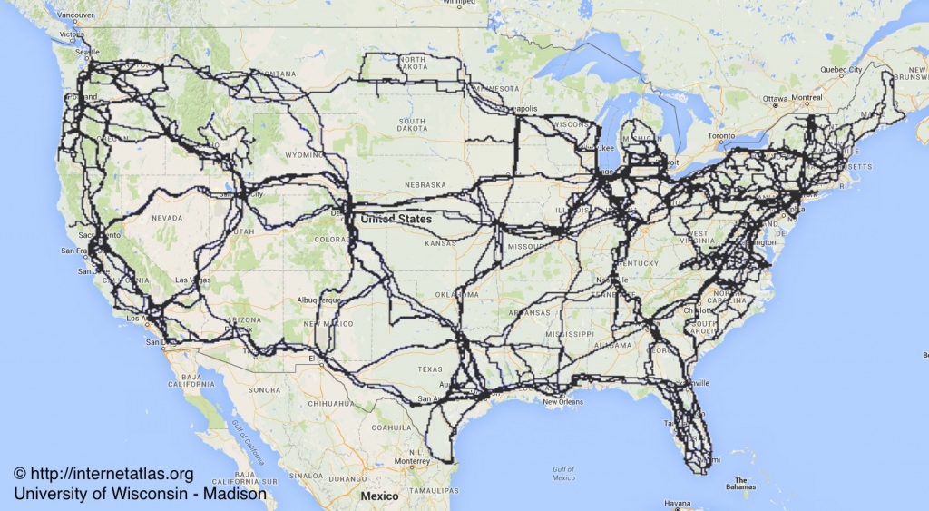 Photo: Map of U.S. internet structure