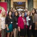 Photo: Rebecca Blank and students in Capitol Rotunda