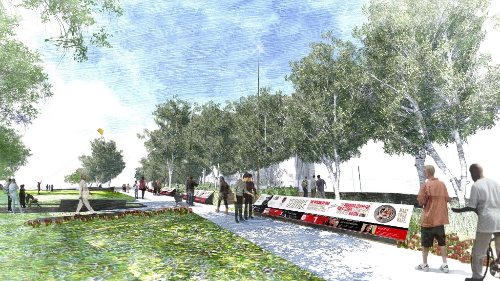 Graphic: Architectural rendering of Alumni Park