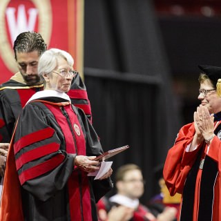 Educator and philanthropist Tashia Morgridge receives an honorary degree.