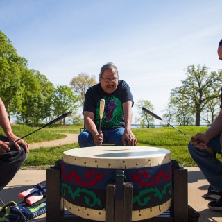 Participants were sent off with Ho-Chunk songs of friendship and travel.