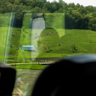 On the ride to La Farge, participants learned more about WisconsinÕs diverse communities, such as the Plain people. An Amish schoolhouse can be seen from the bus.