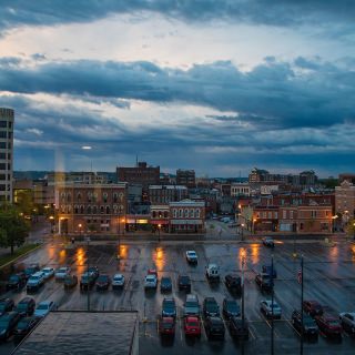 Stormy weather lent beauty to sweeping views of downtown La Crosse.