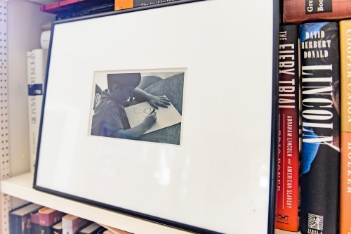 Photo: Framed photo of Ben Nadler drawing as a child