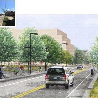 Graphic: Drawing of proposed Dayton Street and new South Campus Quadrangle