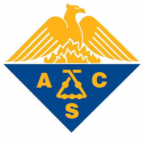 Photo: Logo of American Chemical Society with kaliapparat in center