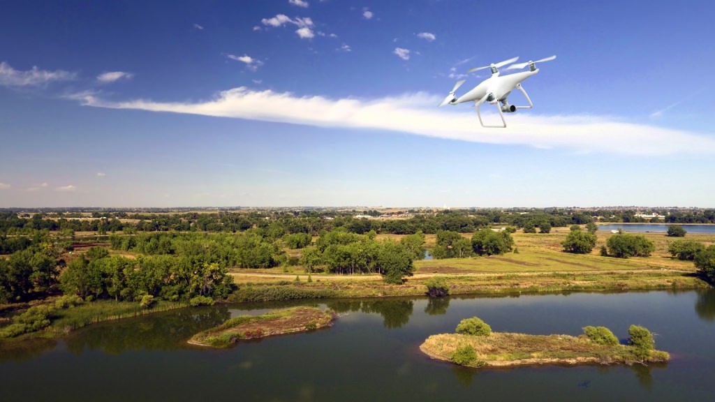 Photo: Drone flying above natural area