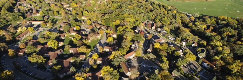 Photo: Aerial view of University Apartments