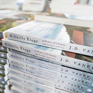 Photo: Stack of "Hillbilly Elegy" books